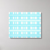 Blauw wit geruit patroon canvas afdruk (Voorkant)