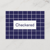 Blauw wit geruit rasterpatroon visitekaartje (Voorkant)