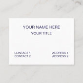 Blauw wit geruit rasterpatroon visitekaartje (Achterkant)