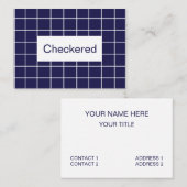 Blauw wit geruit rasterpatroon visitekaartje (Voorkant / Achterkant)