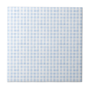 Blauw & Wit Geruit Vintage Design Tegeltje