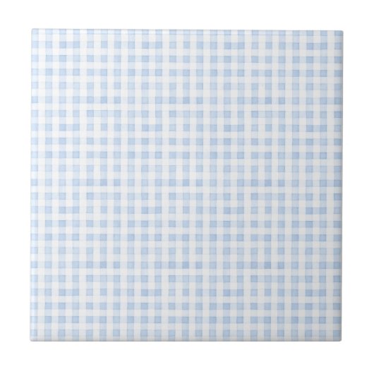 Blauw & Wit Geruit Vintage Design Tegeltje (Voorkant)
