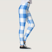 Blauw & Wit Geruitruit Patroon Leggings (Rechts)