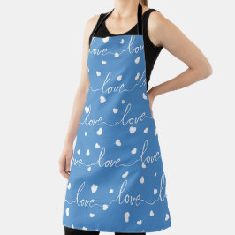 BLAUW WIT GESCHREVEN VALENTIJN LIEFDE EN HARTEN SCHORT