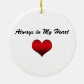 Blauw wit gestreept in liefdevol geheugenversierin keramisch ornament (Achterkant)