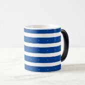 Blauw-wit gestreept magische mok (Voorkant rechts)