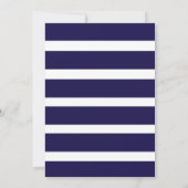 Blauw Wit Gestreept met Afstudeerhoed Feest Kaart (Achterkant)