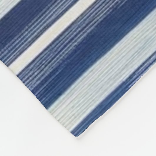 Blauw-wit gestreept monogram fleece deken (Hoek)