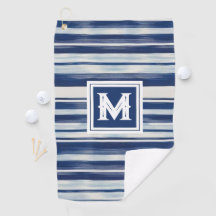 Blauw-wit gestreept monogram