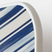 Blauw-wit gestreept monogram pickleball paddle (Links Detail)