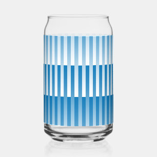 Blauw Wit Gestreept patroon Blikvorm Glas