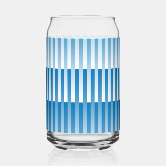 Blauw Wit Gestreept patroon Blikvorm Glas (Voorkant)