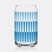 Blauw Wit Gestreept patroon Blikvorm Glas (Achterkant)