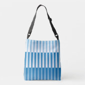 Blauw Wit Gestreept patroon Crossbody Tas (Achterkant)