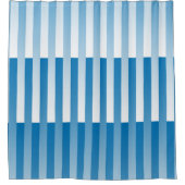 Blauw Wit Gestreept patroon Douchegordijn (Voorkant)