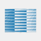 Blauw Wit Gestreept Patroon Fleece Deken (Voorkant (Horizontaal))