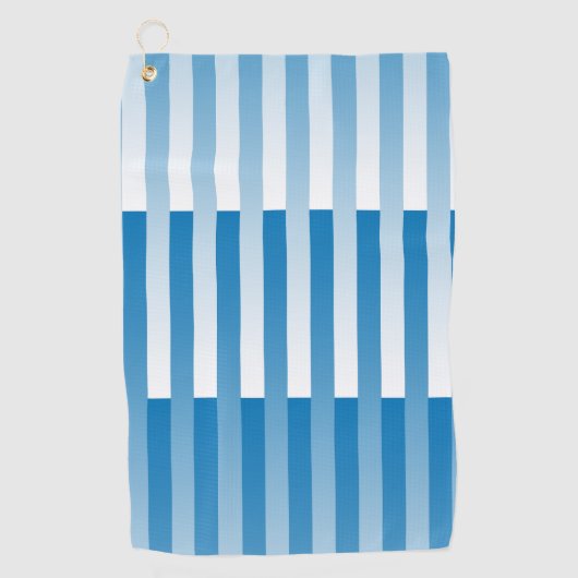 Blauw Wit Gestreept patroon Golfhanddoek (Voorkant)
