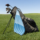 Blauw Wit Gestreept patroon Golfhanddoek (Groen)