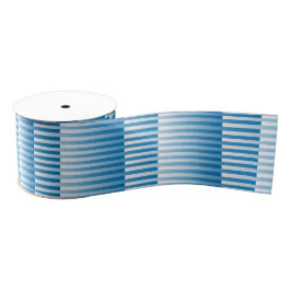 Blauw Wit Gestreept patroon Grosgrain Lint