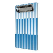 Blauw Wit Gestreept patroon Mini Klembord (Angled2)