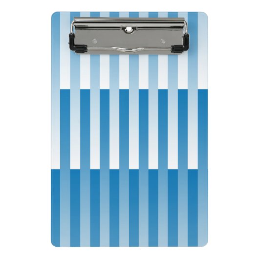 Blauw Wit Gestreept patroon Mini Klembord (Voorkant)