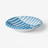 Blauw Wit Gestreept patroon Papieren Kommen (Gebogen)
