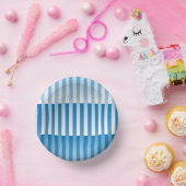 Blauw Wit Gestreept patroon Papieren Kommen (Feest)