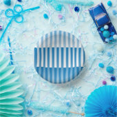 Blauw Wit Gestreept patroon Papieren Kommen (Feest)