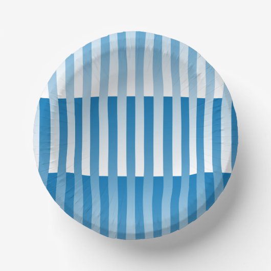Blauw Wit Gestreept patroon Papieren Kommen (Voorkant)