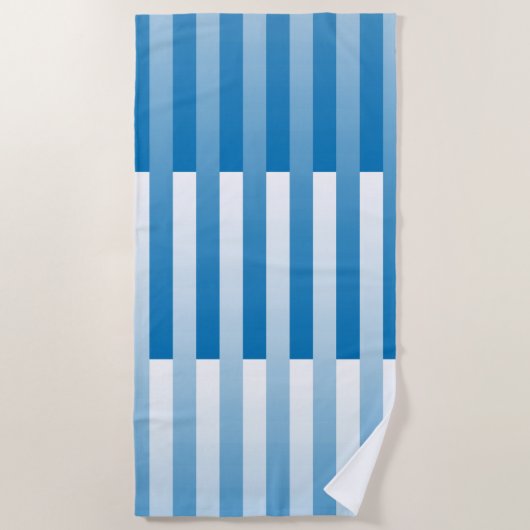 Blauw Wit Gestreept patroon Strandlaken (Voorkant)