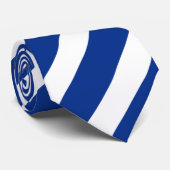 Blauw Wit Gestreept patroon Stropdas (Opgerold)