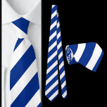 Blauw Wit Gestreept patroon Stropdas<br><div class="desc">Blauw Wit Gestreept Patroon stropdas.</div>
