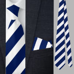 Blauw Wit Gestreept patroon Stropdas<br><div class="desc">Blauw Wit Gestreept Patroon stropdas.</div>