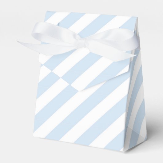 Blauw & Wit Gestreepte Feest Favoriet Dozen Bedankdoosjes (Voorkant Zijde)