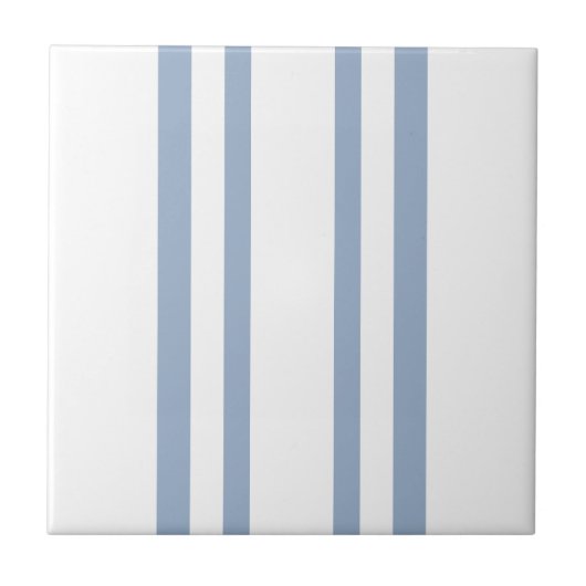 Blauw & Wit Gestreepte Keramische Tegel Tegeltje (Voorkant)