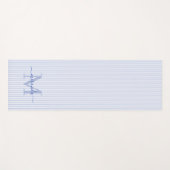 Blauw & Wit Gestreepte Monogramnaam Yogamat (Voorkant (horizontaal))
