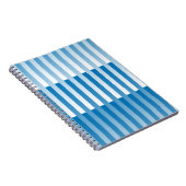Blauw Wit Gestreepte Patroon Notitieboek (Rechterzijde)