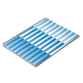 Blauw Wit Gestreepte Patroon Notitieboek (Linkerzijde)