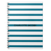 Blauw & Wit Gestreepte Persoonlijke Notitieboek (Voorkant)