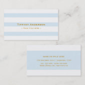 Blauw wit gestreepte strepen Chic Visitekaartje (Voorkant / Achterkant)