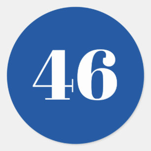 Blauw wit getal blauw President moderne knop Ronde Sticker