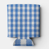 Blauw-wit gevoerde eetkleren. blikjeskoeler (Achterkant)