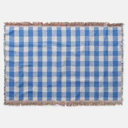 Blauw-wit gevoerde eetkleren. deken (Voorkant)