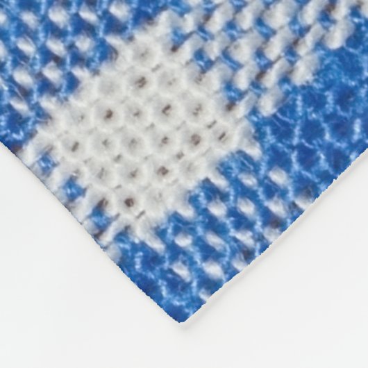 Blauw-wit gevoerde eetkleren. fleece deken (Hoek)