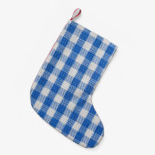 Blauw-wit gevoerde eetkleren. kleine kerstsok (Voorkant (Hangend))