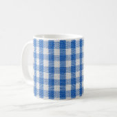 Blauw-wit gevoerde eetkleren. koffiemok (Voorkant links)
