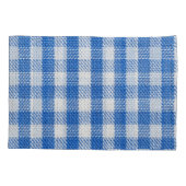 Blauw-wit gevoerde eetkleren. kussensloop (Achterkant)