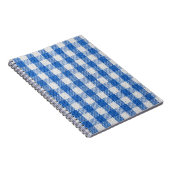 Blauw-wit gevoerde eetkleren. notitieboek (Rechterzijde)