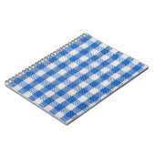 Blauw-wit gevoerde eetkleren. notitieboek (Linkerzijde)