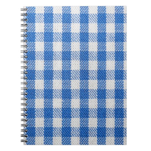 Blauw-wit gevoerde eetkleren. notitieboek (Voorkant)